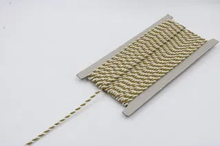 Olive Mustard and Off White 2-Ply Twisted Macrame Cord sample, design MT-10C1171F, view 3