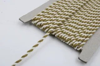 Olive Mustard and Off White 2-Ply Twisted Macrame Cord sample, design MT-10C1171F, view 4