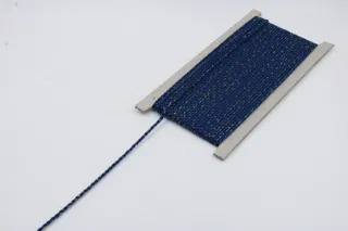 Navy Blue with Gold Metallic Fleck 2-Ply Twisted Macrame Cord sample, design MT-DF2366CB, view 3