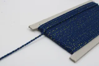 Navy Blue with Gold Metallic Fleck 2-Ply Twisted Macrame Cord sample, design MT-DF2366CB, view 4