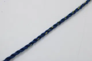 Navy Blue with Gold Metallic Fleck 2-Ply Twisted Macrame Cord sample, design MT-DF2366CB, view 5