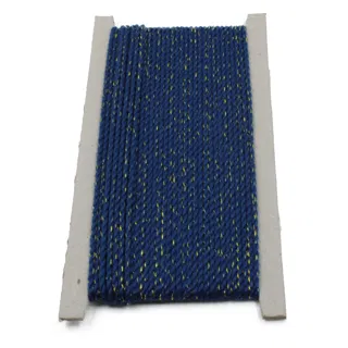 Navy Blue with Gold Metallic Fleck 2-Ply Twisted Macrame Cord sample, design MT-DF2366CB, view 8