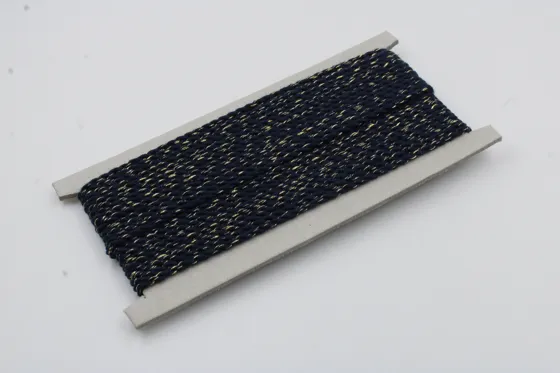 Ink Navy and Gold Metallic 2-Ply Twisted Macrame Cord