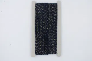 Ink Navy and Gold Metallic 2-Ply Twisted Macrame Cord sample, design MT-A732EEB6, view 2