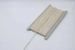 Off White and Copper Metallic 2-Ply Twisted Macrame Cord sample, design MT-4D968D19, view 3