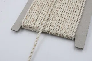 Off White and Copper Metallic 2-Ply Twisted Macrame Cord sample, design MT-4D968D19, view 4