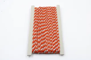 Orange and Silver Metallic 2-Ply Twisted Macrame Cord sample, design MT-33AD9908, view 2