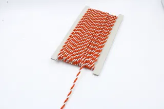 Orange and Silver Metallic 2-Ply Twisted Macrame Cord sample, design MT-33AD9908, view 3