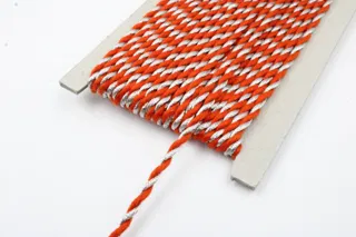 Orange and Silver Metallic 2-Ply Twisted Macrame Cord sample, design MT-33AD9908, view 4