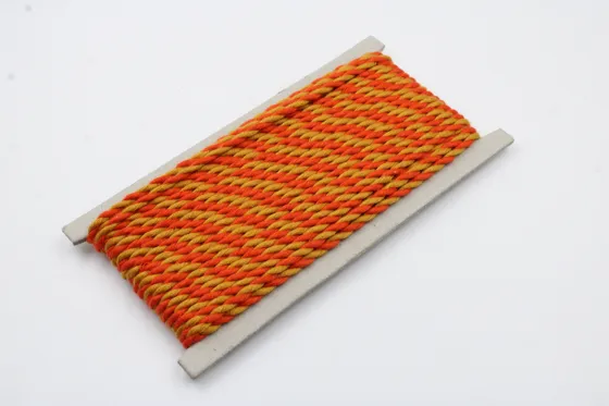 Bright Orange and Mustard Yellow 2-Ply Twisted Macrame Cord