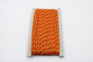 Bright Orange and Mustard Yellow 2-Ply Twisted Macrame Cord sample, design MT-A95FE3BE, view 2