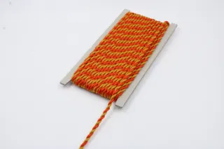 Bright Orange and Mustard Yellow 2-Ply Twisted Macrame Cord sample, design MT-A95FE3BE, view 3