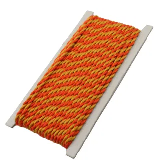 Bright Orange and Mustard Yellow 2-Ply Twisted Macrame Cord sample, design MT-A95FE3BE, view 6