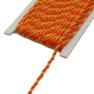 Bright Orange and Mustard Yellow 2-Ply Twisted Macrame Cord sample, design MT-A95FE3BE, view 8