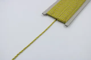 Parrot Green and Beige 2-Ply Twisted Macrame Cord sample, design MT-40B3C4C4, view 3