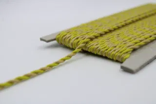 Parrot Green and Beige 2-Ply Twisted Macrame Cord sample, design MT-40B3C4C4, view 4