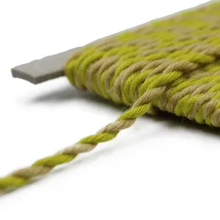 Parrot Green and Beige 2-Ply Twisted Macrame Cord sample, design MT-40B3C4C4, view 8