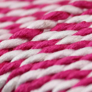 Fuchsia Pink and White 2-Ply Twisted Macrame Cord sample, design MT-C7449F14, view 10