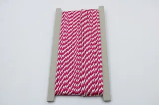 Fuchsia Pink and White 2-Ply Twisted Macrame Cord sample, design MT-C7449F14, view 2