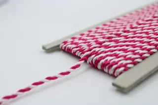 Fuchsia Pink and White 2-Ply Twisted Macrame Cord sample, design MT-C7449F14, view 4