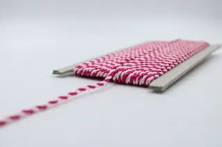 Fuchsia Pink and White 2-Ply Twisted Macrame Cord sample, design MT-C7449F14, view 5