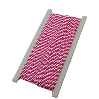 Fuchsia Pink and White 2-Ply Twisted Macrame Cord sample, design MT-C7449F14, view 7