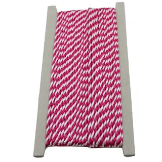 Fuchsia Pink and White 2-Ply Twisted Macrame Cord sample, design MT-C7449F14, view 8