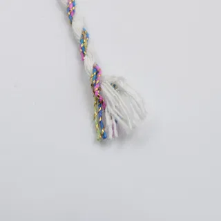 White and Rainbow Metallic 2-Ply Twisted Macrame Cord sample, design MT-16130C9E, view 7