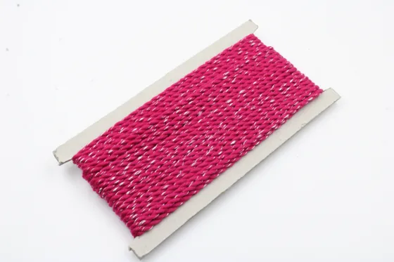Rani Pink and Silver Metallic 2-Ply Twisted Macrame Cord
