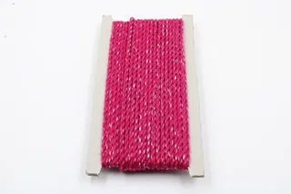 Rani Pink and Silver Metallic 2-Ply Twisted Macrame Cord sample, design MT-33448C4A, view 2