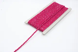 Rani Pink and Silver Metallic 2-Ply Twisted Macrame Cord sample, design MT-33448C4A, view 3