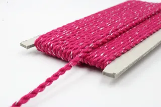 Rani Pink and Silver Metallic 2-Ply Twisted Macrame Cord sample, design MT-33448C4A, view 4