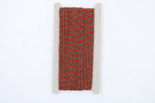 Red and Green Metallic 2-Ply Twisted Macrame Cord sample, design MT-3EEACA94, view 2