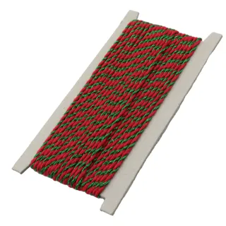 Red and Green Metallic 2-Ply Twisted Macrame Cord sample, design MT-3EEACA94, view 6