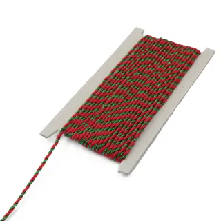 Red and Green Metallic 2-Ply Twisted Macrame Cord sample, design MT-3EEACA94, view 8