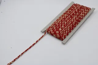 Red and Light Yellow 2-Ply Twisted Macrame Cord sample, design MT-11DBBD10, view 3