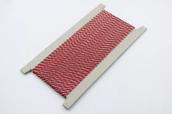 Red and Silver Metallic 2-Ply Twisted Macrame Cord