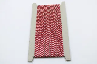 Red and Silver Metallic 2-Ply Twisted Macrame Cord sample, design MT-7334FE19, view 2