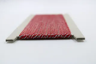 Red and Silver Metallic 2-Ply Twisted Macrame Cord sample, design MT-7334FE19, view 3
