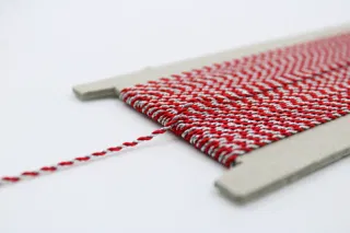 Red and Silver Metallic 2-Ply Twisted Macrame Cord sample, design MT-7334FE19, view 4