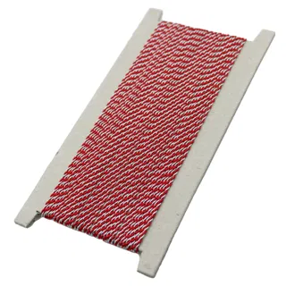 Red and Silver Metallic 2-Ply Twisted Macrame Cord sample, design MT-7334FE19, view 6