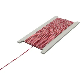 Red and Silver Metallic 2-Ply Twisted Macrame Cord sample, design MT-7334FE19, view 9