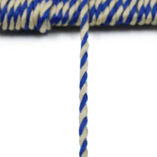 Royal Blue and Off-White 2-Ply Twisted Macrame Cord sample, design MT-96ACF401, view 10