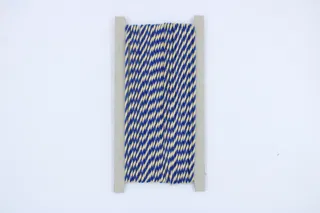 Royal Blue and Off-White 2-Ply Twisted Macrame Cord sample, design MT-96ACF401, view 2