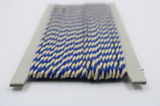 Royal Blue and Off-White 2-Ply Twisted Macrame Cord sample, design MT-96ACF401, view 3