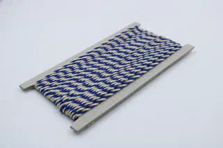 Royal Blue and Off-White 2-Ply Twisted Macrame Cord sample, design MT-96ACF401, view 4