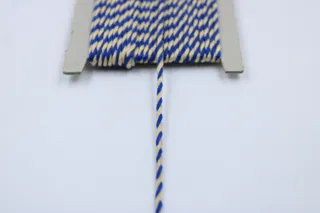 Royal Blue and Off-White 2-Ply Twisted Macrame Cord sample, design MT-96ACF401, view 5