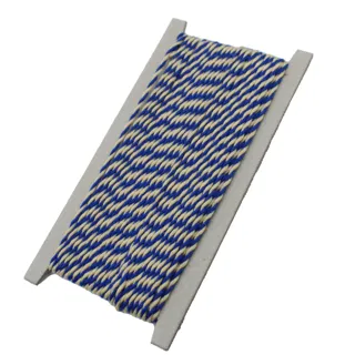 Royal Blue and Off-White 2-Ply Twisted Macrame Cord sample, design MT-96ACF401, view 7