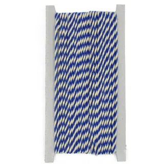 Royal Blue and Off-White 2-Ply Twisted Macrame Cord sample, design MT-96ACF401, view 8