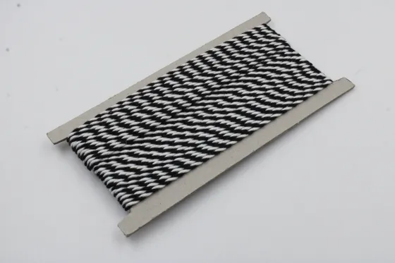 Black and White 2-Ply Twisted Macrame Cord